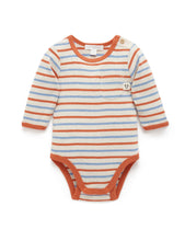 Load image into Gallery viewer, Striped Bodysuit Pumpkin Stripe
