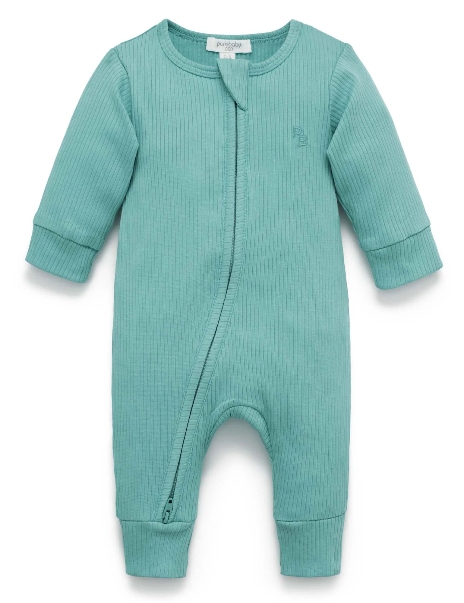 Moss Rib Zip Growsuit