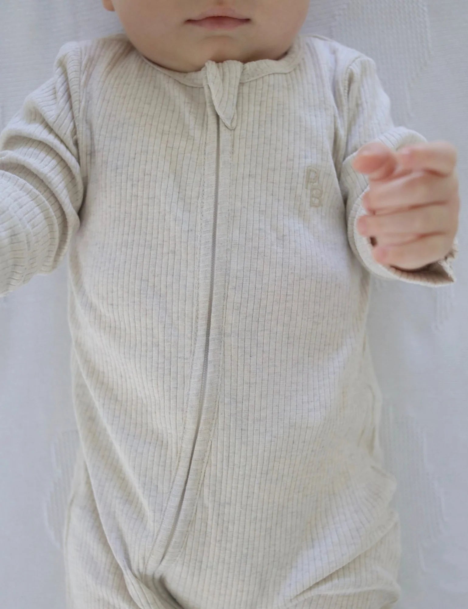 Wheat Rib Zip Growsuit