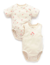 Short Sleeved Ribbed Bodysuit - Emilia Print