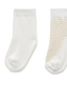 3 Pack Socks Wheat Melange/ Vanilla