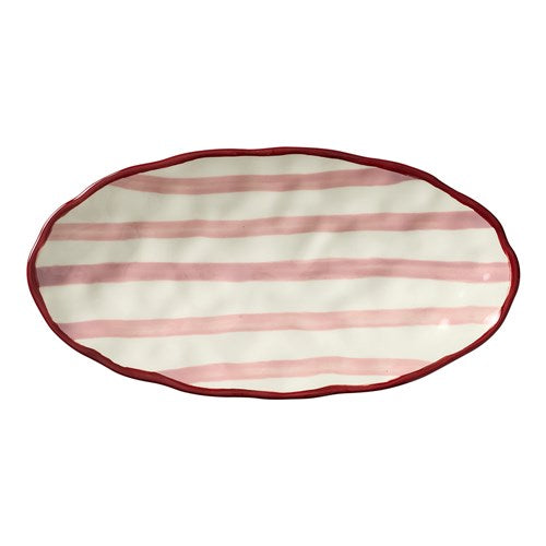 Porto Sable Oval Platter 31cm Raspberry