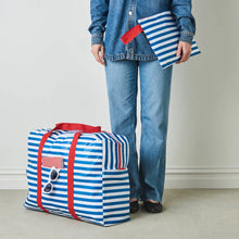 Load image into Gallery viewer, Breton Stripe Overnight Bag
