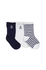 Navy Anchor Socks 3 Pack