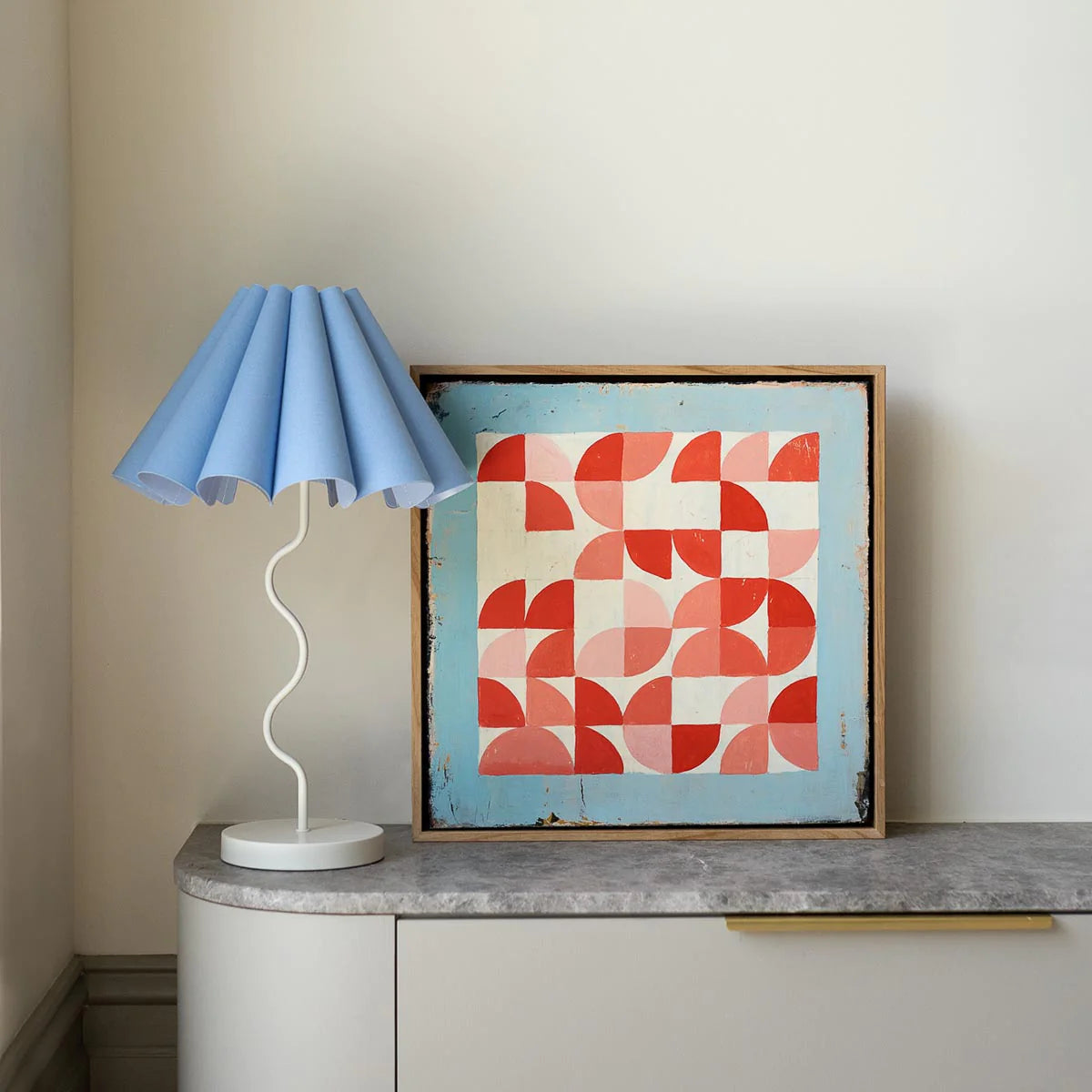 Cora Table Lamp - Tranquil Blue / White