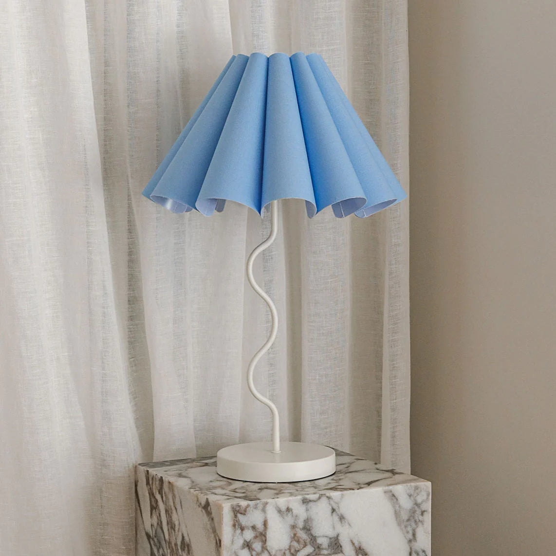 Cora Table Lamp - Tranquil Blue / White