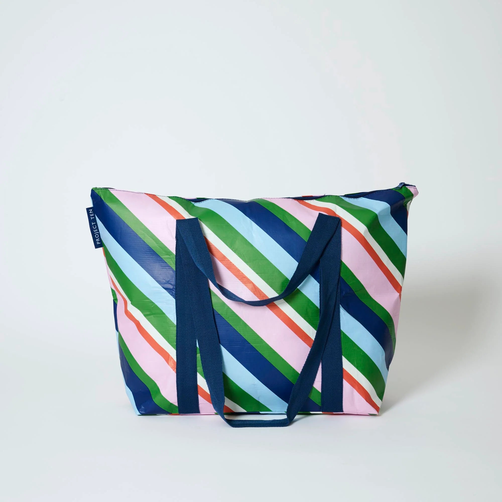 Zip Medium Tote – Rugby Stripe