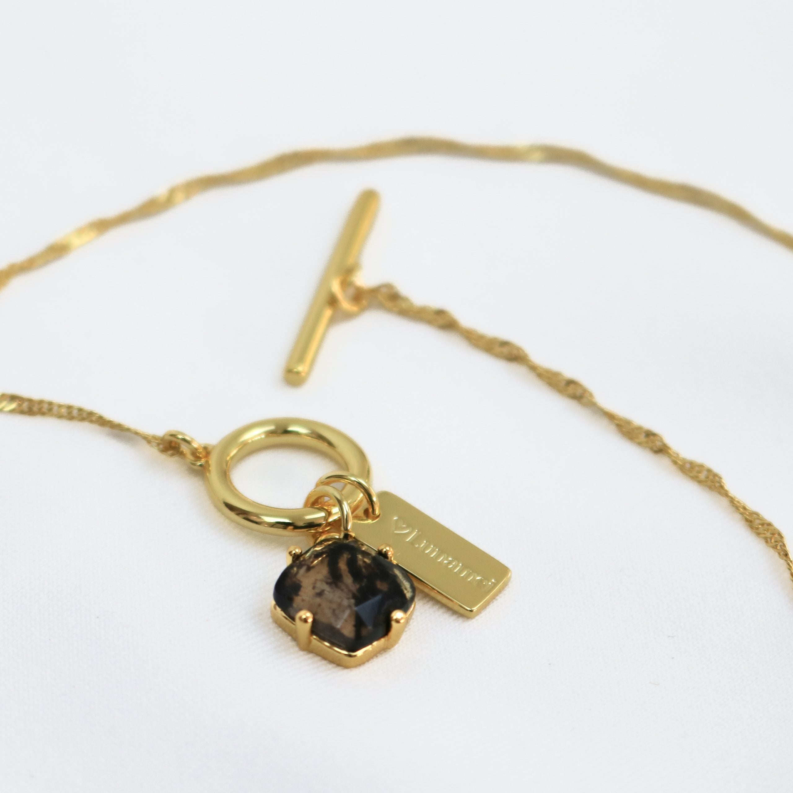 Pure Necklace in Gold with Herkimer Quartz