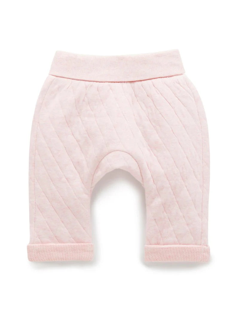 Quilted Pant Soft Pink Melange