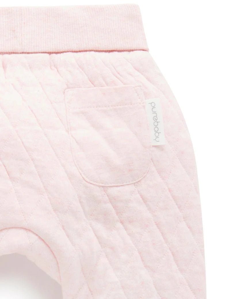 Quilted Pant Soft Pink Melange