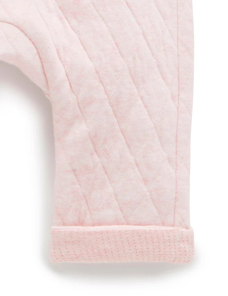 Quilted Pant Soft Pink Melange