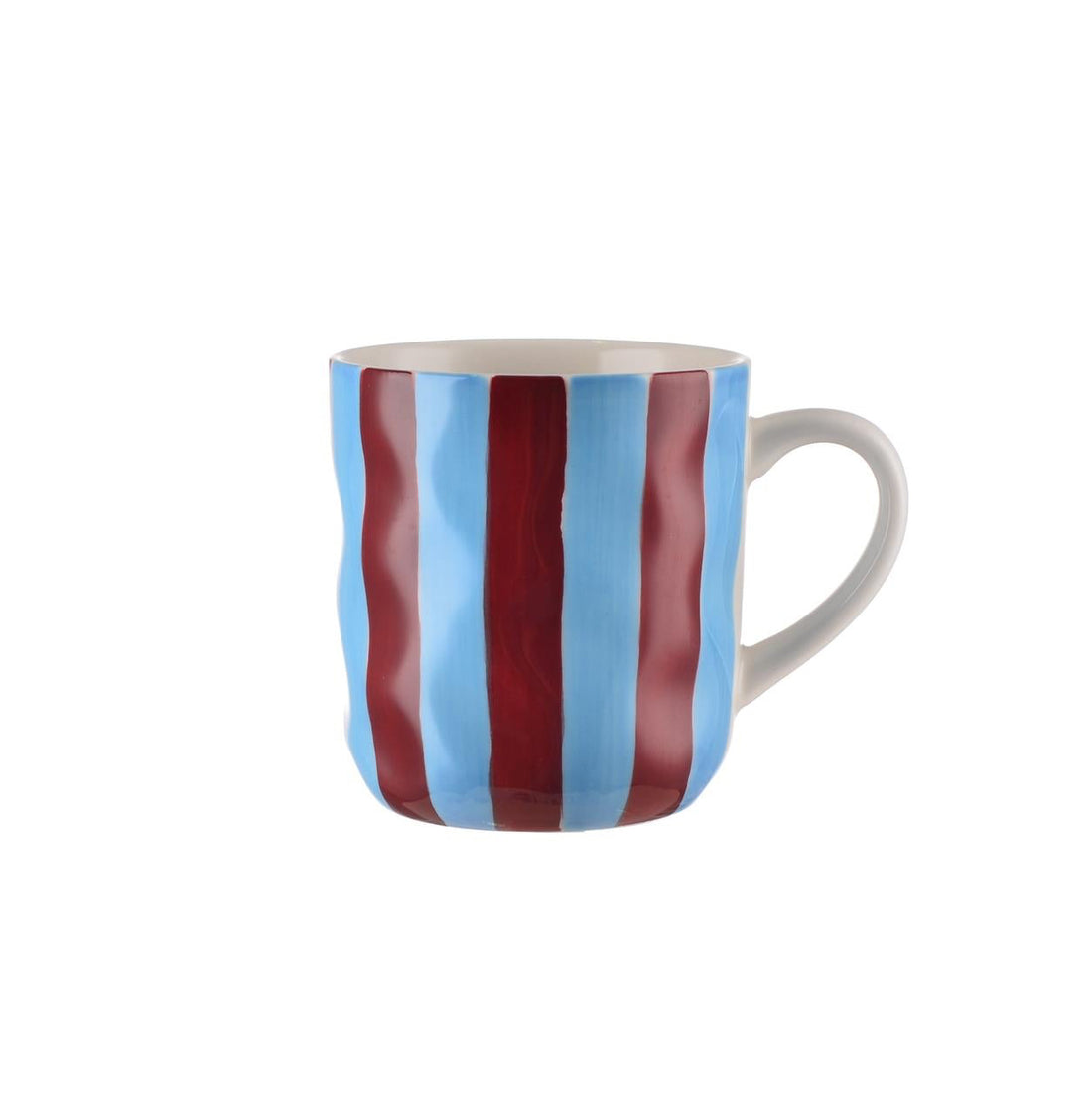 Mug - Cornflower Blue and Burgundy Stripe