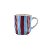 Mug - Cornflower Blue and Burgundy Stripe