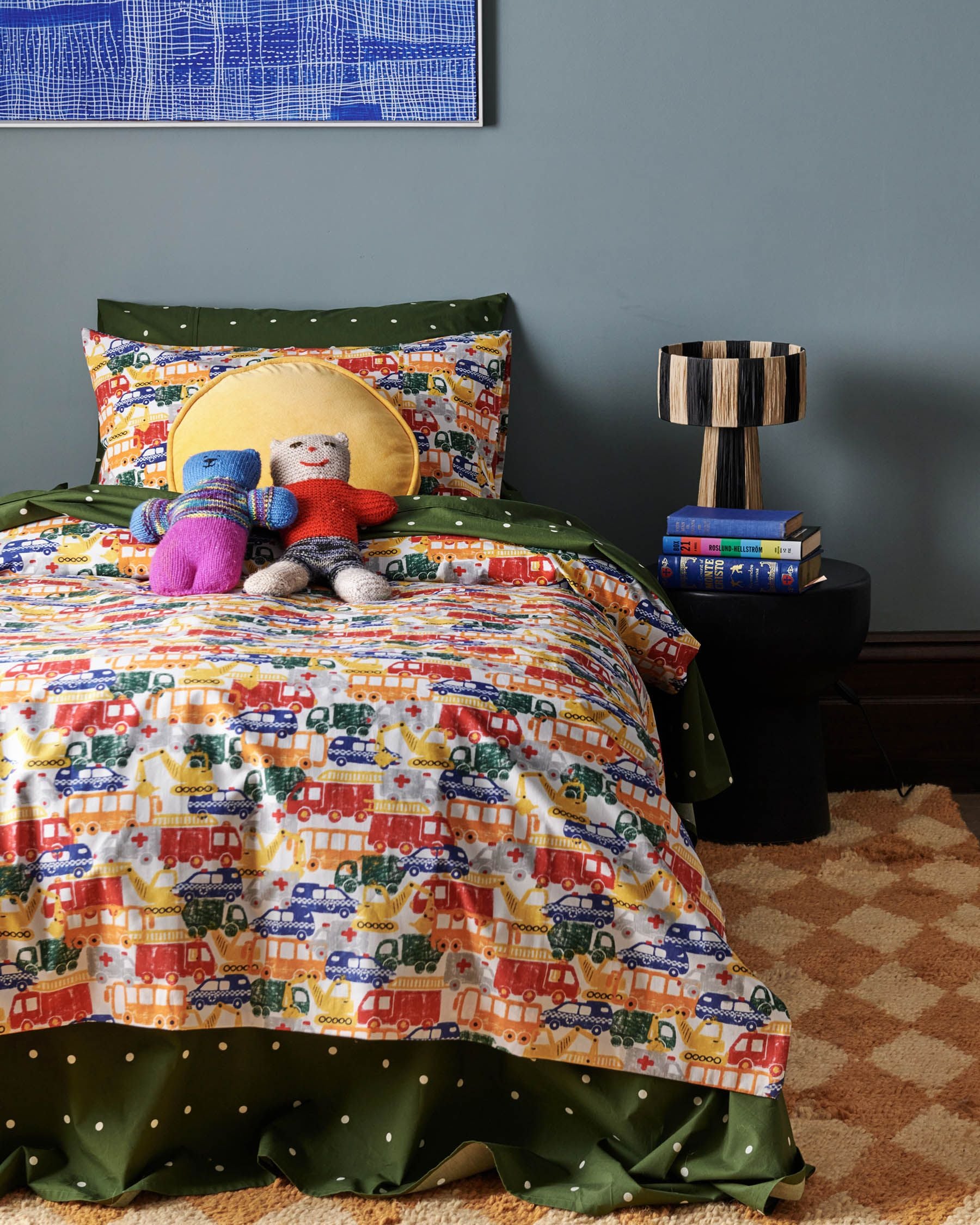 Big Wheels Organic Cotton Quilt Cover.          KingSingle/Double
