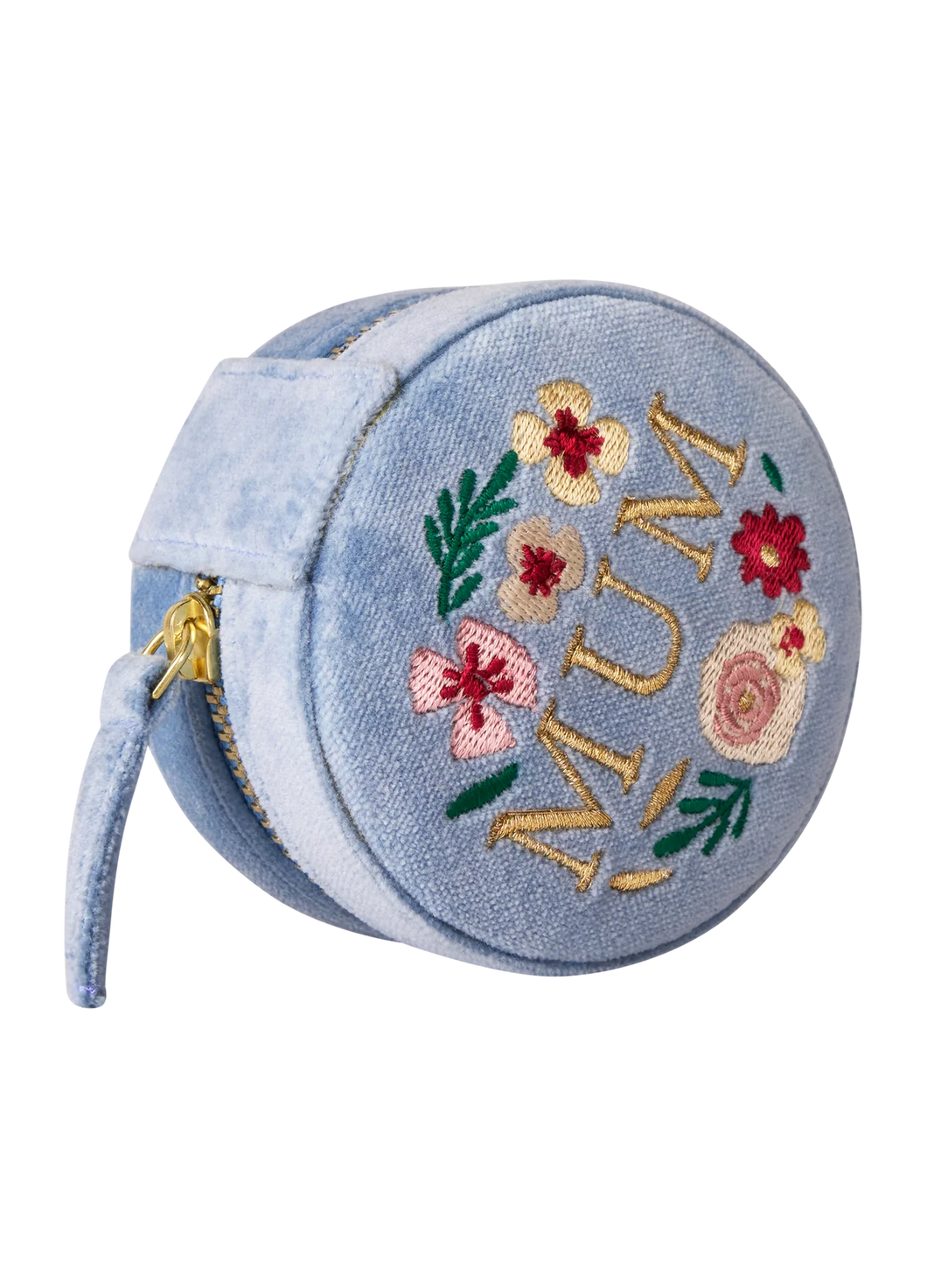 Round Velvet Jewellery Box Lovely Mum Denim