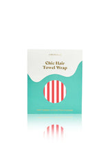 RIVA Hair Towel Wrap in Pink Cabana Stripe