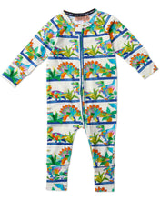 Load image into Gallery viewer, Dino Safari Organic Long Sleeve Zip Romper
