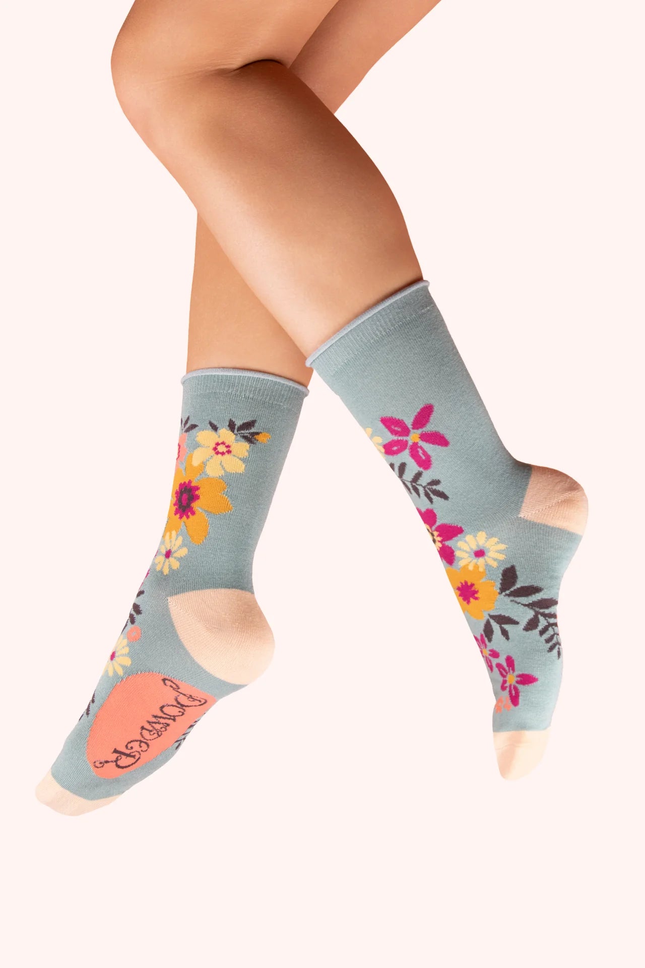 Ankle Socks - Floral Spray Ice