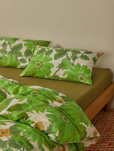 Marigold Leaf Linen Standard Pillowcases Set
