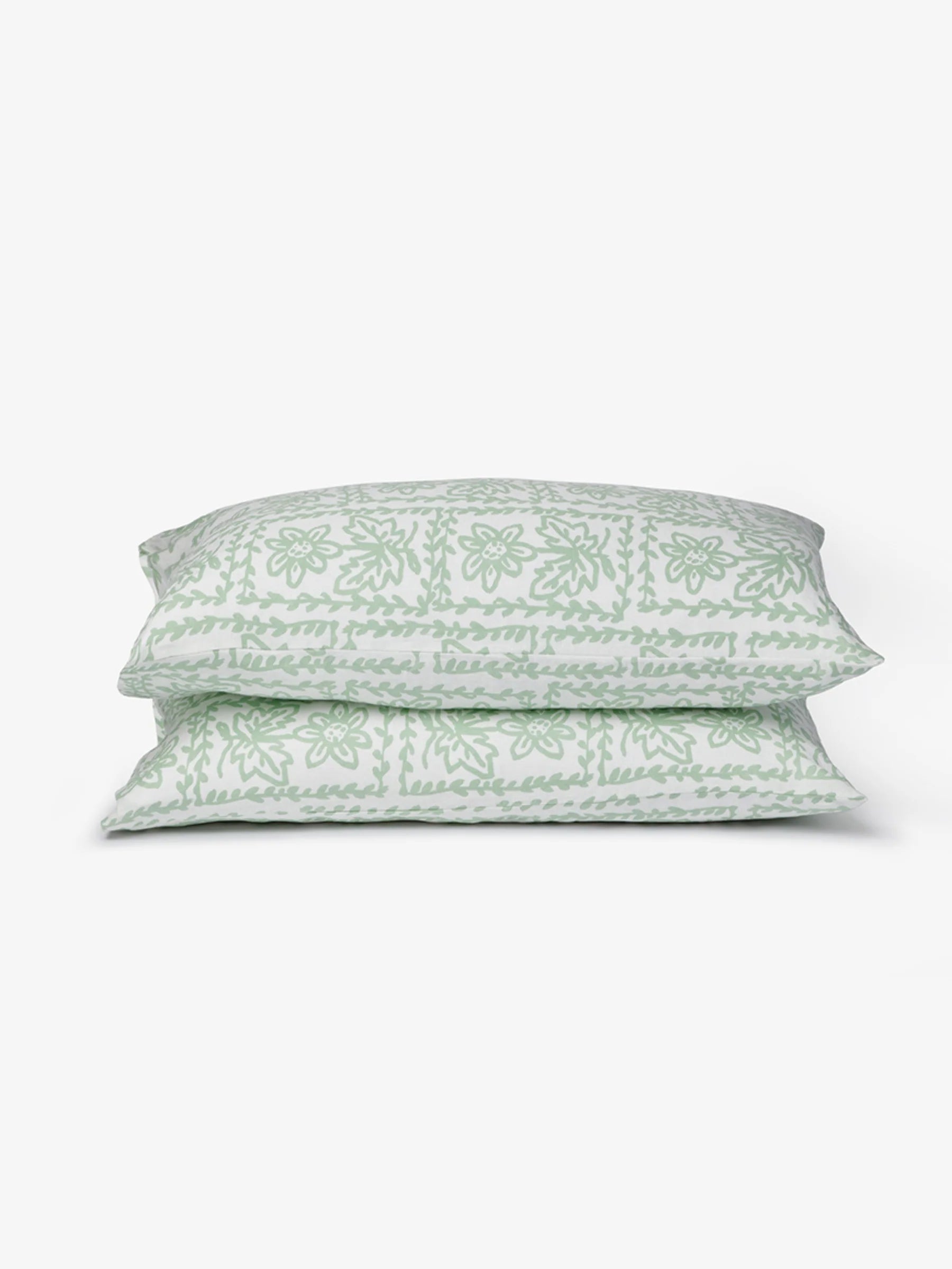 Daisy Sage Linen Standard Pillowcases Set