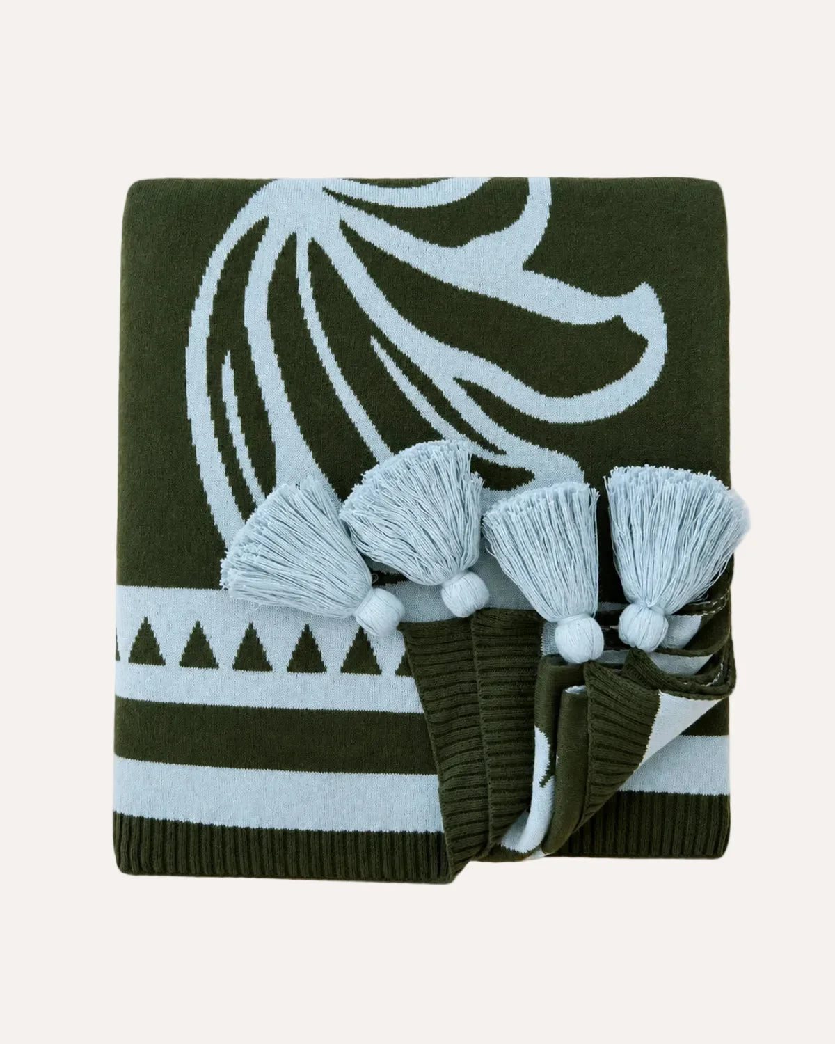 Monstera Leaf Knit Throw Blanket