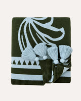 Monstera Leaf Knit Throw Blanket