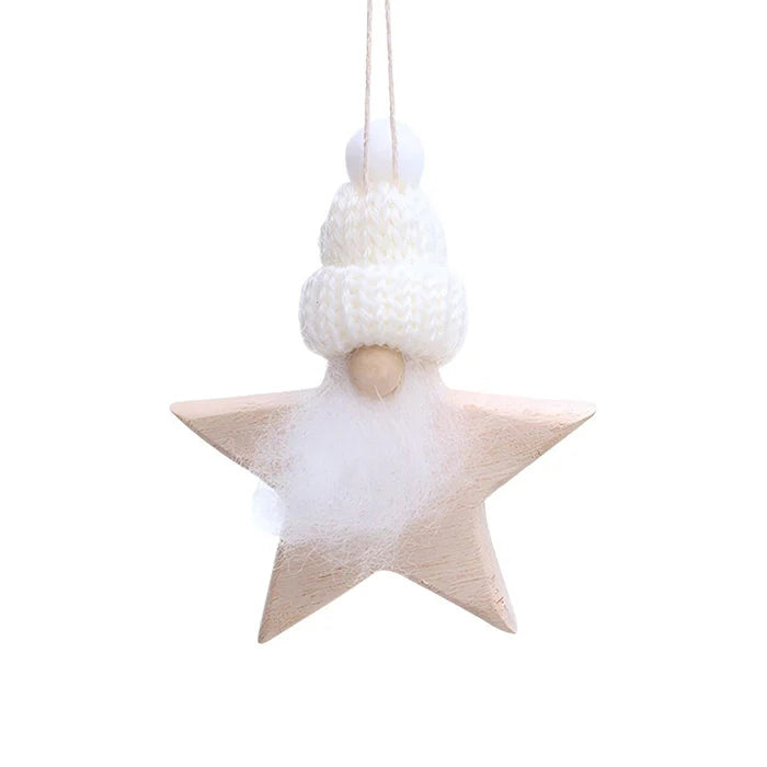 Star Santa Wooden Hanging – 10 cm