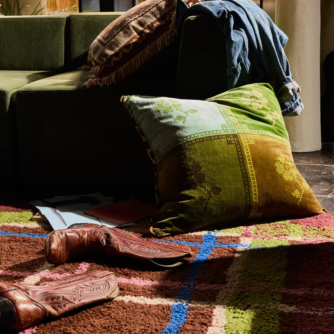 Bonny Reversible Velvet Cushion - Tigers Eye