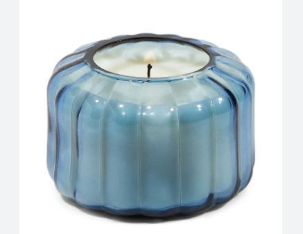 Peppered Indigo - Ribbed Glass Candle