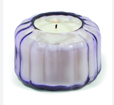 Salted Iris - Ribbed Glass Candle