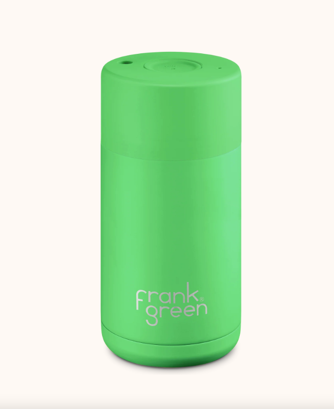 Frank Green Ceramic Reusable Cup - Neon Green 355ml