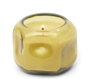 Basalt Yellow 5oz Organic Shaped Tinted Glass Candle - Tobacco Patchouli
