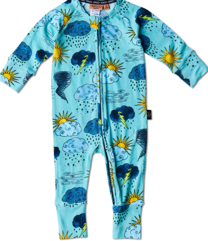 Weather Report Organic Long Sleeve Zip Romper