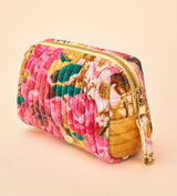 Small Quilted Vanity Bag - Impressionist Floral Mustard