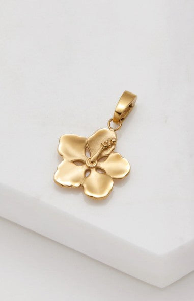 Hibiscus Flower Charm Gold