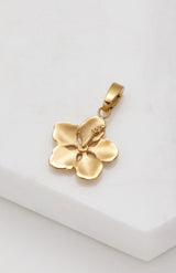 Hibiscus Flower Charm Gold