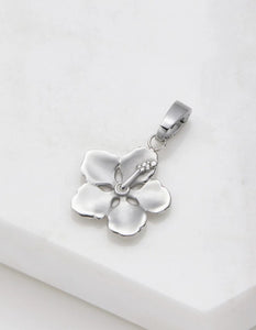 Hibiscus Flower Charm Silver