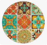 Ceramic Trivet - Orange & Aqua