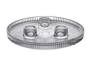 Jenson Clear Glass Triple Taper Plate