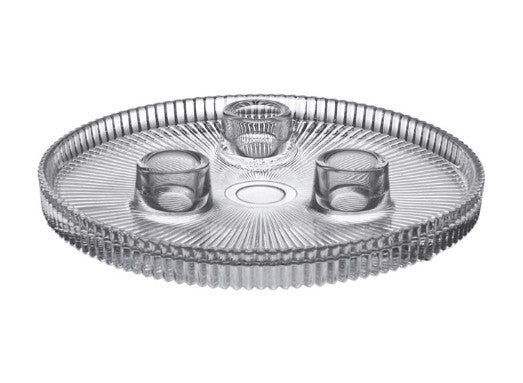 Jenson Clear Glass Triple Taper Plate