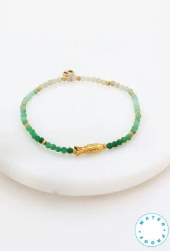 Emma Bracelet - Olive / Gold