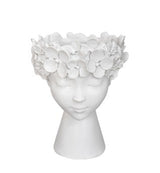 White Resin Flower Head Pot – Small