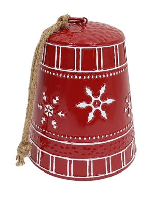 Red Metal Christmas Bell with Rope