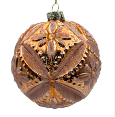 Glass Coral Cross Bauble – 10cm