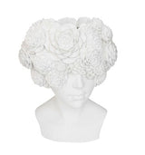 White Resin Flower Head Torso Vase