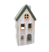 Ceramic Grey & Green Tealight House – Large