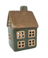 Ceramic Olive & Tan Tealight House – Small