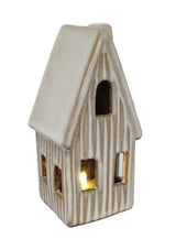Ceramic Brown & Cream LED House – Small