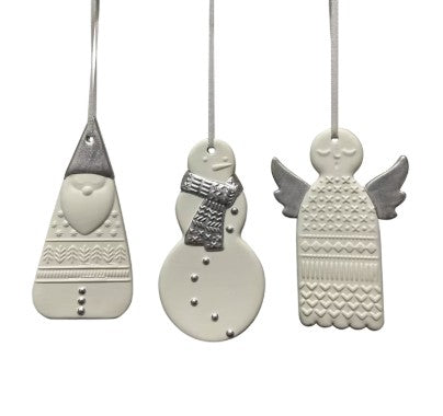 Porcelain White & Silver Characters