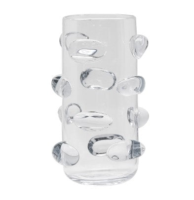 Tall Bubble Glass Vase – Clear